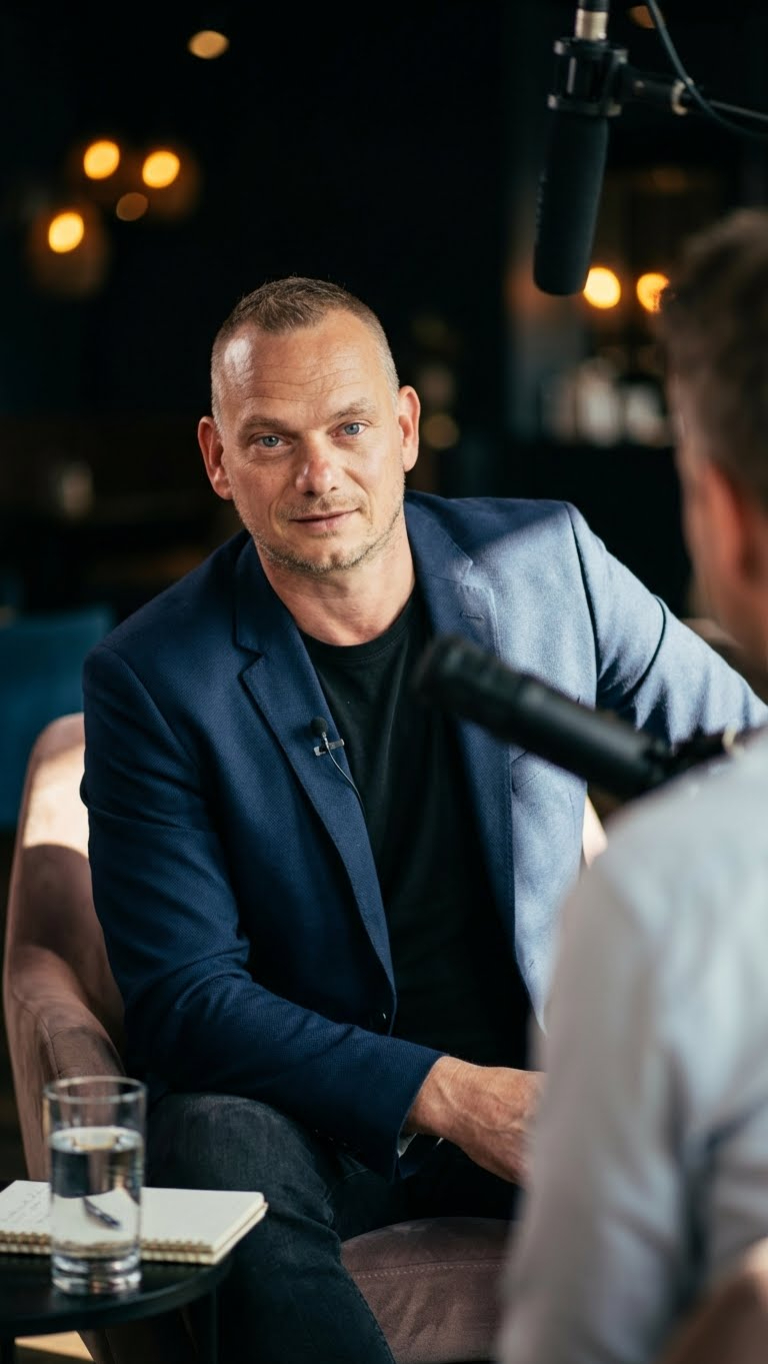 Jean-Pierre Peeters in gesprek tijdens een podcast